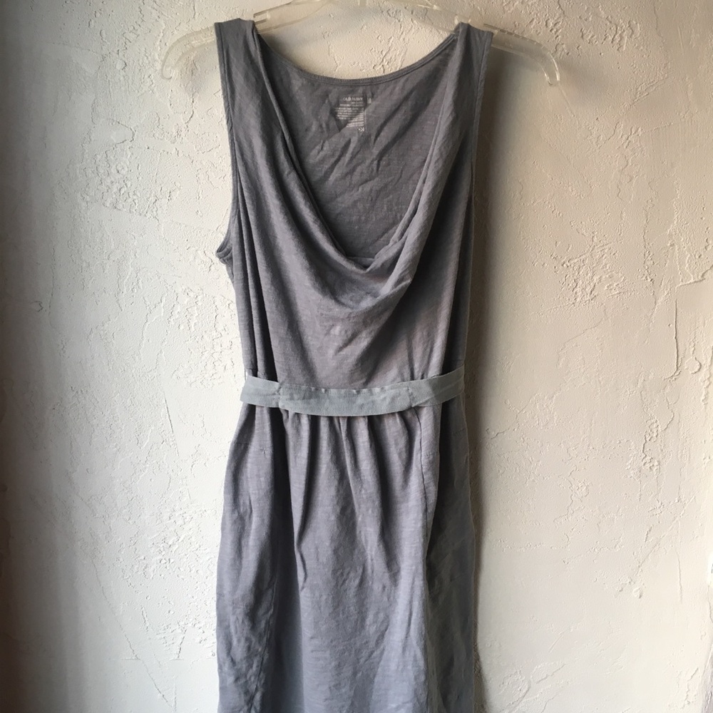 Old Navy Grey Drape Neck Dress with Ties Gray